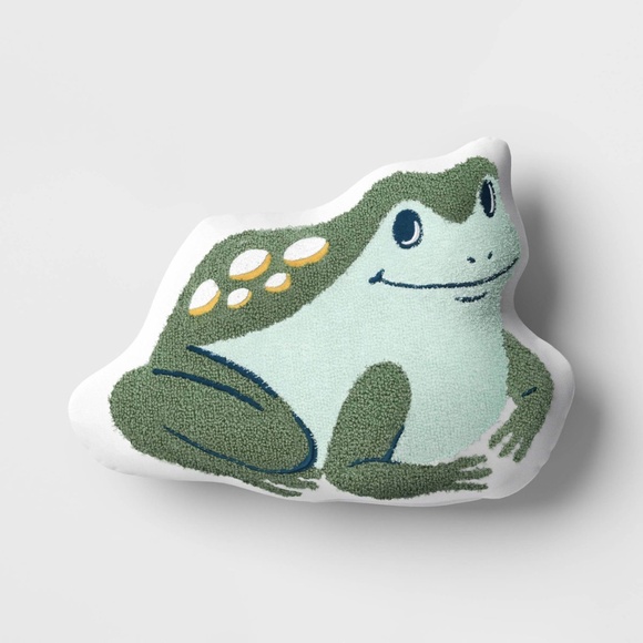 Frog Shaped Embroidered Throw Pillow - Target Frog Pillow Room Essentials - Picture 1 of 10